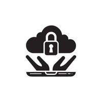cloud computing security icon design illustration vector
