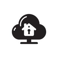 black cloud security with a house inside it vector