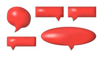3D speech bubbles different shapes message icon. Realistic design. For social media advertising posters. isolated set. vector