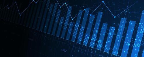 a graph chart is shown on a dark background vector