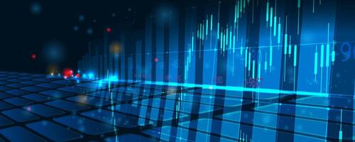 an abstract image of a computer screen with a stock chart vector