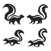 Smooth Skunk Silhouette Illustrations vector
