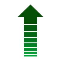 Green Upward Arrow Gradient Bars, economic growth and prosperity up vector