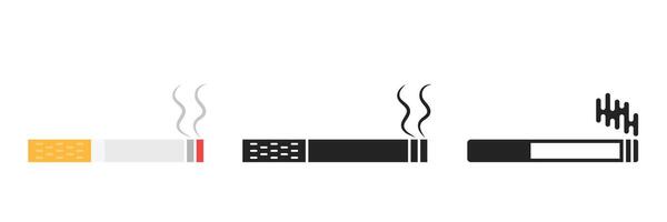 Cigarette icon set collection in flat style. Smoking illustration on isolated background. Tobacco sign business concept. vector