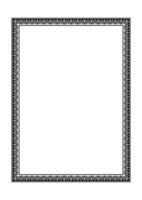Black rectangular Vertical Islamic Asian Kazakh national ornament frames. A4 format. Abstract Asian Kazakh pattern frame, elements of the national pattern of the ancient nomads of the Turks, Kazakhs vector