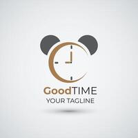Time clock logo design abstract template vector