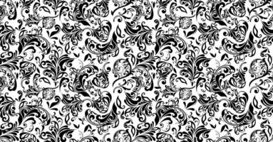 Outline floral pattern. Endless ornamental border for ribbons, fabric, wrapping, wallpaper, tape. Decorative design element for background and cover. vector