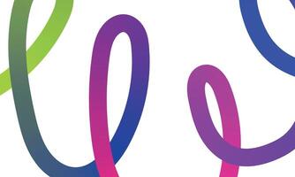 Neon Color Gradient squiggle lines. Scribble stripe with wavy elements. Abstract organic dynamic colorful Shapes on dark background. vector