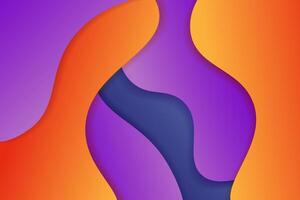 Modern orange purple geometric business banner design. Creative banner design with wave shape and line as template. Simple horizontal banner. vector