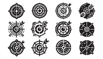 Target icon set. Isolated target Arrow illustration suitable for graphic resources, focus concept,elements marketing vector