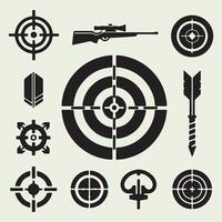 Target icon set. Isolated target Arrow illustration suitable for graphic resources, focus concept,elements marketing, Target icon Design with editable stroke vector