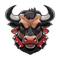 Aggressive Bull with a Menacing Expression vector