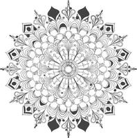 Spruced-up Unique Mandala Flower Coloring Page With Symmetrical Design. vector
