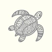 Adorable Turtle Whirl A Patterned Journey line art design. vector