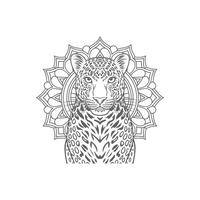 Neat Leopard coloring page vector