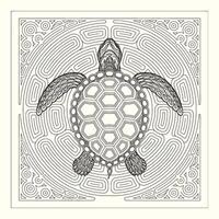 Delightful Hexagonal Harmony Turtle Edition drawing .. vector