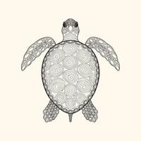 Endearing Hexagonal Harmony Turtle Edition drawing .. vector