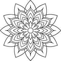 Snappy Unique Mandala Flower Coloring Page With Symmetrical Design. vector