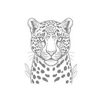 Innocent A black and white drawing of a leopards face generative A vector