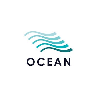 Ocean wave water logo design template