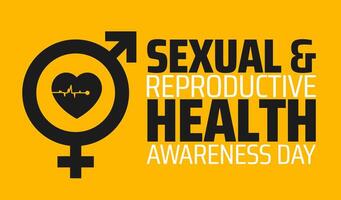 exual and Reproductive Health Awareness Day background banner or poster design template. observed every year in February. vector