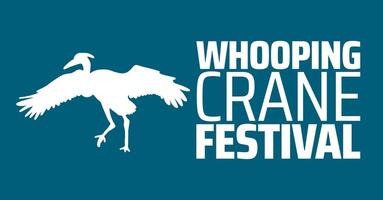 Whooping Crane Festival background banner or poster design template. observed every year in February. Holiday concept. Use to any Template, card, poster, placard, template. vector