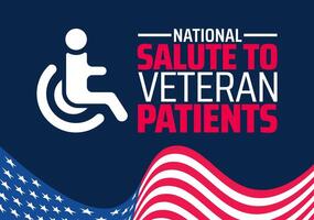 National Salute to Veteran Patients background banner or poster design template. observed every year in February. Holiday concept. Use to any Template, card, poster, placard, template. vector