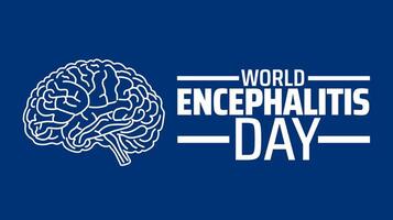 World Encephalitis Day background banner or poster design template. observed every year in February. vector