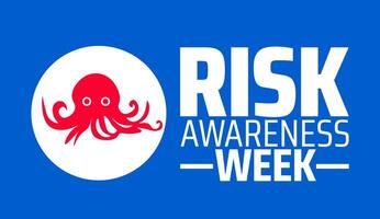 Risk Awareness Week background banner or poster design template. observed every year in February. Holiday concept. Use to any Template, card, poster, placard, template. vector