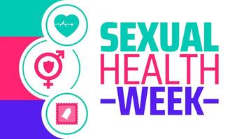 Sexual Health Week background banner or poster design template. observed every year in February. vector