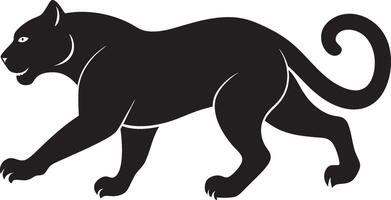 a black panther is shown in silhouette on a white background vector