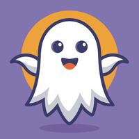 a cartoon ghost with a smile on its face vector