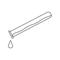 Laboratory Flask Outline Illustration on White Background vector