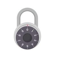 Padlock with Code Number Flat Illustration. Clean Icon Design Element on Isolated White Background vector