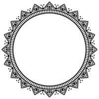 Ornamental Frame Design Round Mandala Pattern for Decor. vector