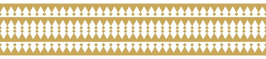 Decorative Boho Geometric Tribal Border Repeat Pattern. vector