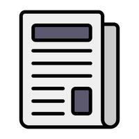 Simple Newspaper colorful icon. The icon can be used for websites, print templates, presentation templates, illustrations, etc vector