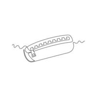 one line art pencil case illustration. line art, one continuous line, simple, hand drawn and sketch style. for icons, symbols, signs or logos vector