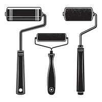 kids drawing paint roller cartoon isolated vector