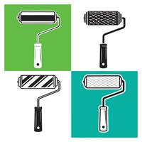 Paint roller with white color painting wall with gently structure vector