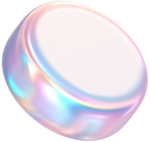 3D Rendering Holographic Pastel Soft Cylinder Button Illustration png