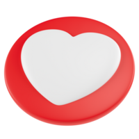 Stylized round social media icon with a heart, isolated on transparent background png
