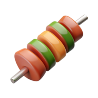 Grilled Vegetables on Skewers in 3D Design png