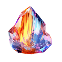 Vibrant Multicolored Crystal with Prism Effect and Reflective Surface png