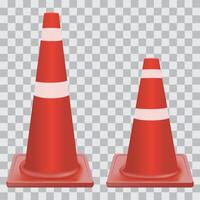 Traffic cone on translucent background for decoration vector