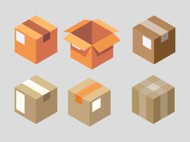 Mockup box package delivery on gray background for decoration vector