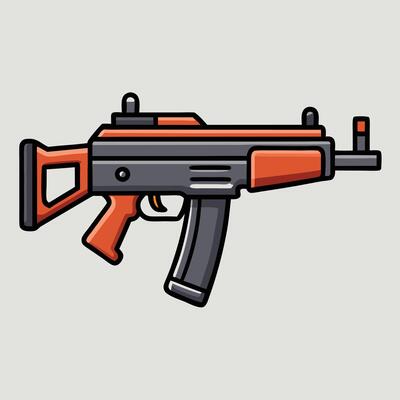 DP-28 Machine Gun Line Art Design