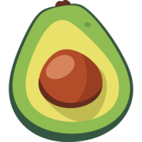 An avocado fruit slice icon isolated png