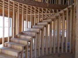 A staircase in a house under construction photo