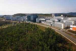 View from a drone on the campus of the university photo